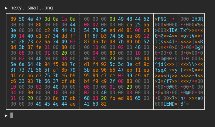 hexyl hex dump output
