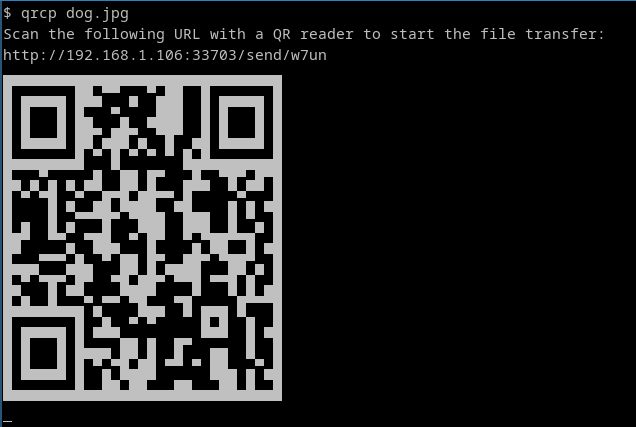 qrcp QR code in terminal