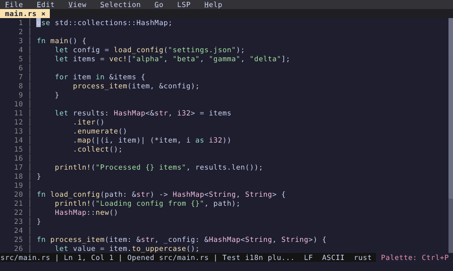 Command palette