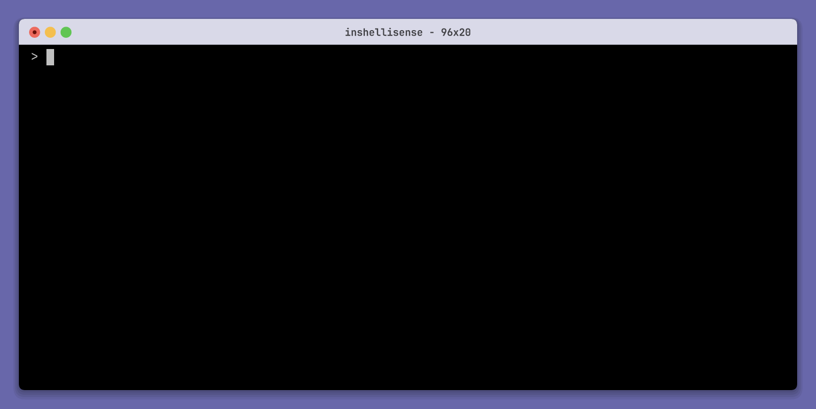 Demo of inshellisense autocomplete in a terminal