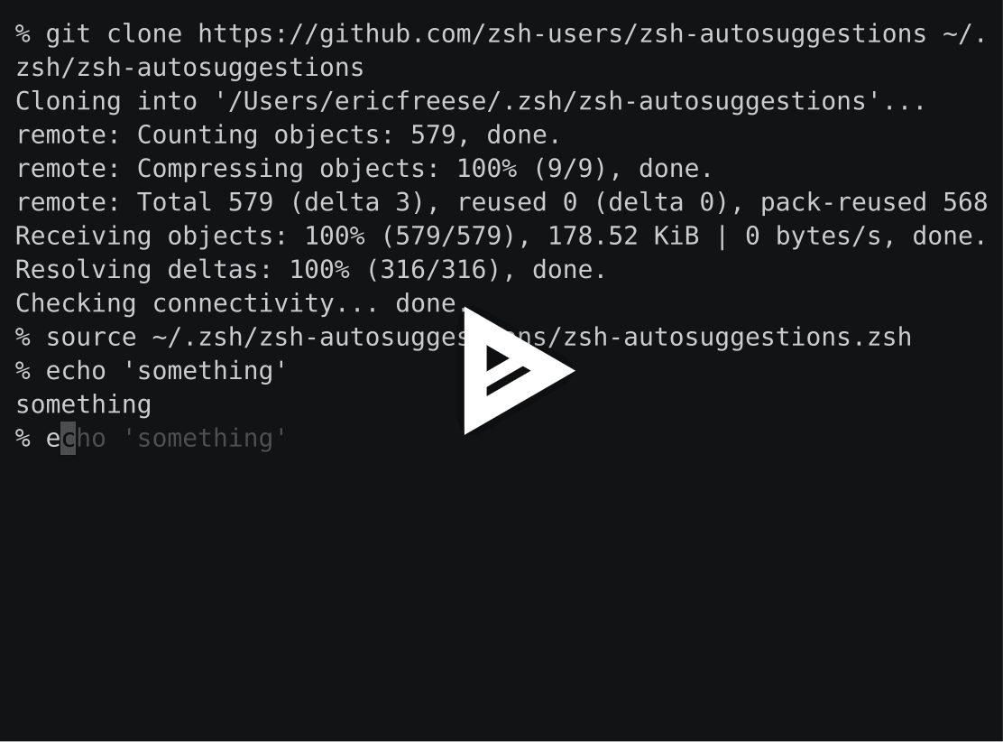 zsh-autosuggestions demo recording